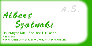 albert szolnoki business card